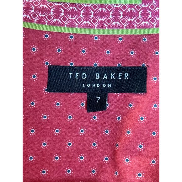 Ted Baker London Men's Size 7 Pink Button Up Shirt Short Sleeve EUC - Picture 3 of 5